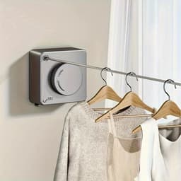 Intrekbare Waslijn - Wand Waslijn - Kleding Drogen - Niet-Doorhangend - 4.6 Meter - Zwart — thumbnail 4
