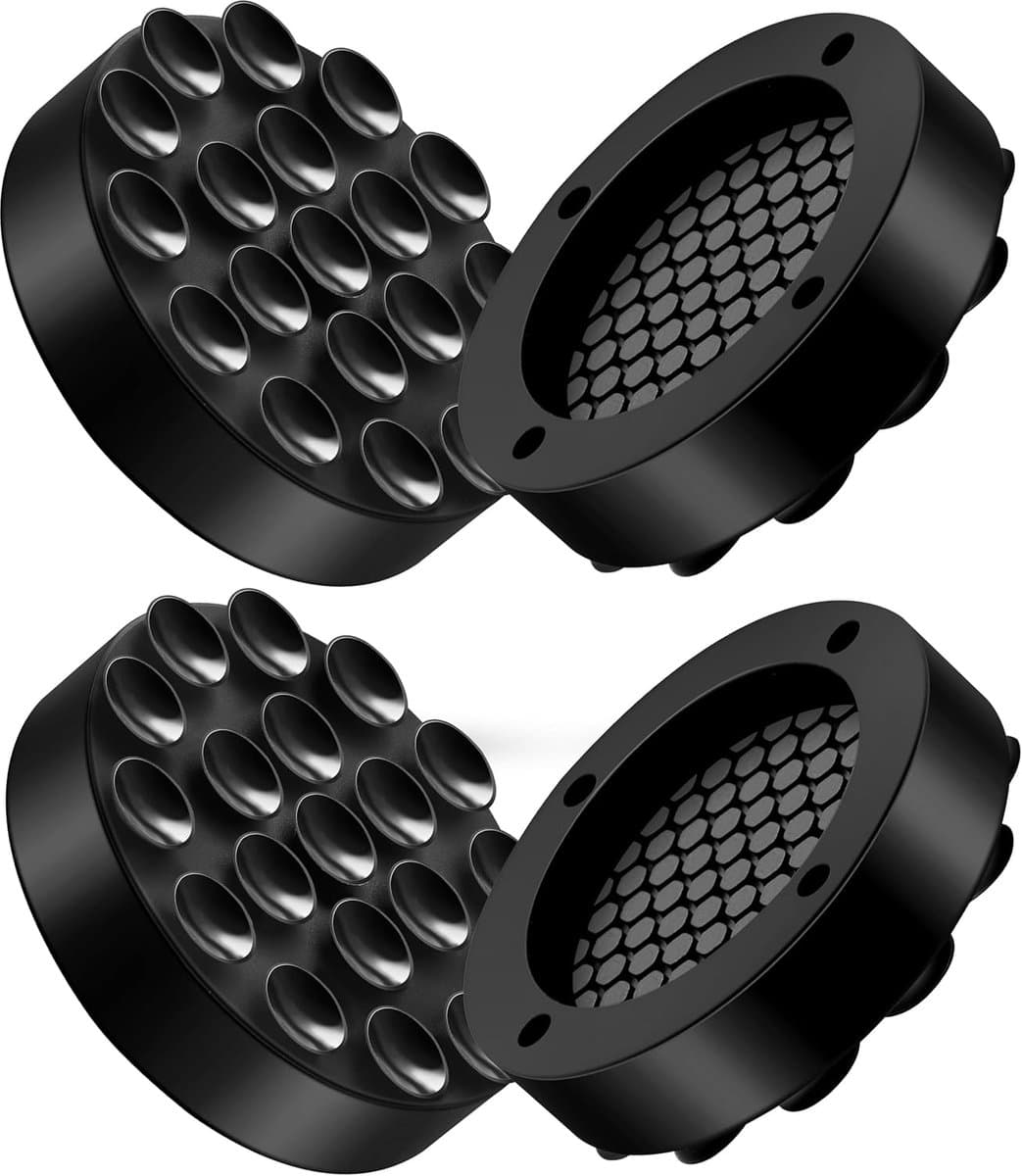 Anti-vibratie pads - Apparaat onderzetters - Stille werking apparaten - Sterke zuignappen - 4 stuks - Zwart — afbeelding 1
