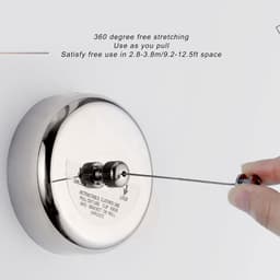 Intrekbare Waslijn - Roestvrij Staal - Kleding Drogen - Automatische Intrekking - 3.8 Meter - Zilver — thumbnail 4