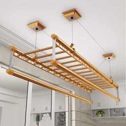 Plafond Droger - Waslijn Katrol - Was Drogen - 4 Bar Ontwerp - 150cm - Zwart — thumbnail 3