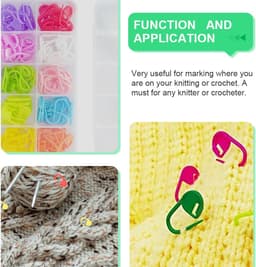 Breinaald Clips - Steekmarkeerders - Breien Haken - Vergrendelbare Clips - 21.1X1.1cm - Multicolor — thumbnail 5