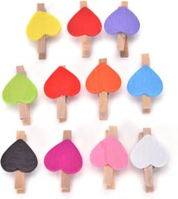 Houten Hart Clips - Mini Wasknijpers - Foto's Ophangen - Duurzaam Hout - 35 cm - Rose — thumbnail 4