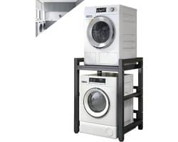 Wasrek Standaard - Droogrek Stapelkit - Ruimte Besparen - Hoge Draagcapaciteit - 75 x 65 cm - Zwart