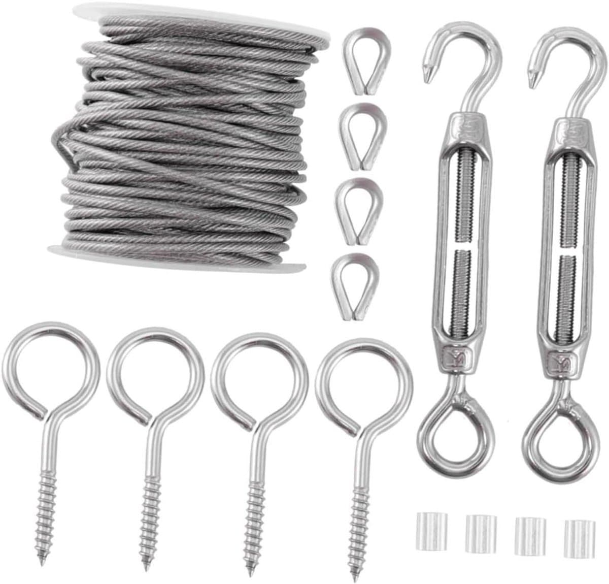 Waslijn Set - Kledinglijn Staalkabel - Kleding Drogen - Roestvrij Staal - 15 meter - Zilver — afbeelding 1