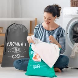 Waszak voor Vuile Kleding - Compacte Opbergtas met Koord en Rits voor Reizen, Kamperen, Sport en Vakanties - Geschikt voor Nat en Droog Textiel — thumbnail 3