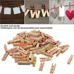 Mini Wasknijpers - Houten Knijpers Bloem - Kleine Kleding Ophangen - Uniek Bloemmotief - 100 stuks - Niet gespecificeerd — thumbnail 2