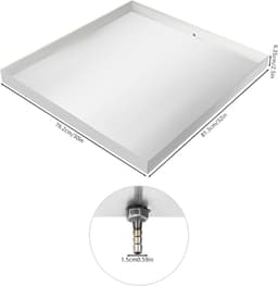 Opvangbak Wasmachine - Lekbak Droger - Voorkom Waterschade - Roestvrij Staal - 81x76x6.3 cm - Zilver — thumbnail 4