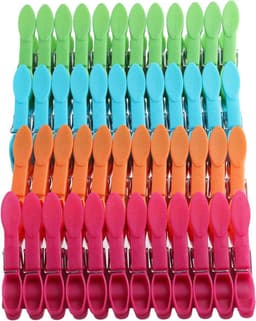 Kleurrijke Wasknijpers - Kledingclips Set - Wassen en Organiseren - Duurzaam Kunststof Materiaal - 48 Stuks Compact - Meerkleurig — thumbnail 1