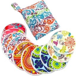Herbruikbare Borstvoedingspads - 10 Wasbare Pads met Nat- en Waszak, Grote Nipple Pads voor Comfort en Hygiëne tijdens het Voeden — thumbnail 1