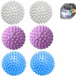 6 stuks wasballen voor de wasmachine - droogballen - wasballen voor de wasmachine - droogballen voor de wasdroger - herbruikbaar - voor het reinigen van kleding thuis — thumbnail 1