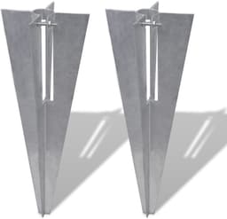 Set van 2 Grondpennen - Grondankers voor Afrasteringspalen - Verzinkt Staal - Ø 34 mm - Lengte 0,5 m - Roestbestendig — thumbnail 1