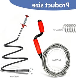 Reinigingsspirale voor Afvoeren, 6 m x 6 mm, Universele Handmatige Crank met Flexibele Grijper, Effectieve Oplossing voor Hardnekkige Verstoppingen en Afvoerproblemen — thumbnail 5