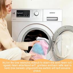 Set van 4 wasnetten voor delicate was - ademend fijn gaas - beschermt lingerie, sokken en babykleding - met rits - geschikt voor wasmachine en droger — thumbnail 5
