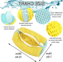 Hergebruikbare en Duurzame Waszak voor Sportschoenen en Netjeschoenen - 19 x 39 cm Geel, Ideaal voor de Wasmachine — thumbnail 5
