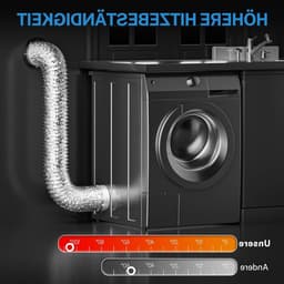 Drainage Slang 100 mm, Lengte 0.9 m, Versterkte 6 Laags Afvoerpijp met 2 Klemmen en 1 Plakband voor Afzuigkap, Droger en Airco — thumbnail 3