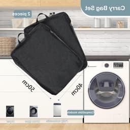 Set van 2 Wasnetten, Groot 40 x 50 cm, Vouwbare Wasmand, Waszakken met Rits voor Kleding, Ondergoed en Bedlinnen, Ideaal voor Reis en Gevoelige Stoffen, Zwart — thumbnail 2