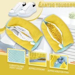 Set van 2 efficiënte waszakken voor sneakers en sportschoenen, microvezel, 360° reiniging, ideaal voor wasmachine en onderhoud — thumbnail 4