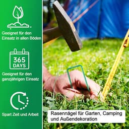Dailygoods- Grondanker 30 stuks - U-vormige nagels 15 cm - Anti-roest bevestigingsanker - Groen - Stevig - Voor bevestiging van hekken en kunstgras - Grondnagels — thumbnail 5
