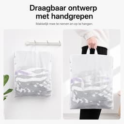 BOTC Waszakken - Wasnetten met handvat - Set van 2 stuks - 40x50cm - Bescherm je Wasgoed en Wasmachine - Wit — thumbnail 3