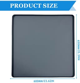 Dailygoods- Koelkastmat met verhoogde rand - 65 x 60 cm - Siliconen - Vloermat voor koelkast - Lekbak - Vloerbeschermingsmat — thumbnail 5