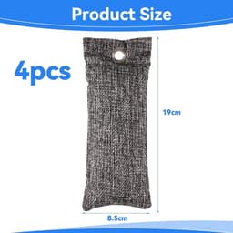 Dailygoods- Actieve Koolzakken 4 Stuks - Geurabsorbeerder - Herbruikbaar - Bamboehoutskool - Ademend - Duurzaam Materiaal - Geurabsorber — thumbnail 2