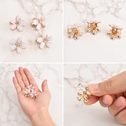 Dailygoods- Haarclips 12 Stuks - Mini Klauwclips - Bloem Motief - Antislip - Haaraccessoires - Duurzaam Materiaal - Haarklemmen — thumbnail 2