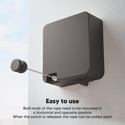 Dailygoods- Waslijn 6m - Intrekbare Drooglijn - Muur Gemonteerd - Roestvrij Staal - Verstelbaar - Maximale Draagkracht 25 kg — thumbnail 2