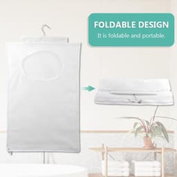 Dailygoods - Duurzame waszak - Op te hangen wasmand - Doorzichtige mesh-polyester - Wit - Zelfklevende haken - Perfect voor organisatie - Ideaal voor... — thumbnail 5