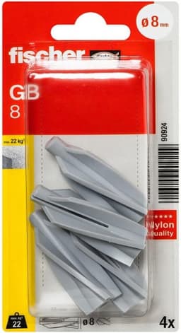 Betonpluggen - Gasbeton ankers - Bevestigen in muur - Duitse goedkeuring - 4 stuks - Nylon — thumbnail 1