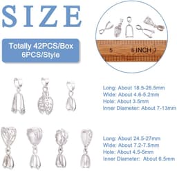 Dailygoods- Kraal 48 Stuks - Knijpsluiting - Hangers - Zilveren Connector - Sieraden Maken - Inclusief Opbergdoos - 8 Stijlen — thumbnail 3