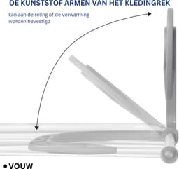 YOR® Wasrek Hangend Trapgat - Wasrek - Droogrek - Droogrek Trapgat - Droogrek Hangend - Wit - 49cm x 63cm x 17cm — thumbnail 5