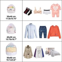 aladdien - 3-delige trekkoord waszak - waszakken met gaas - delicate was - 3 stuks - wasmachine - speelgoedopslag - geschikt voor babykleding — thumbnail 5