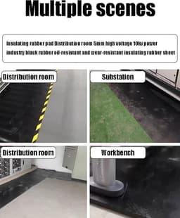 Isolerende rubbermat - Antislip vloer - Trillingen dempen - Geluidsreductie - 120 cm lang - Zwart — thumbnail 4