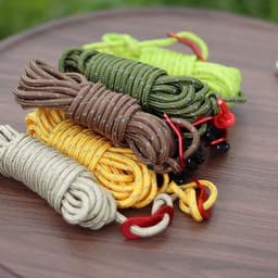 Set van 4 stevige kampeertouwen - 4 mm reflecterende heliumtouwen voor buiten met spanregelaar, sterke nylon touwen, geschikt voor tenten, klimrekken, luifels, kamperen, wandelen en backpacken. — thumbnail 2