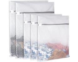Extra grote waszak van honingraatgaas, duurzaam en herbruikbaar, stijlvolle waszak, reisorganizer Geschikt voor ondergoed, kleding, jeans, handdoeken en sokken (2 stuks 40*50cm + 3 stuks 30*40cm)