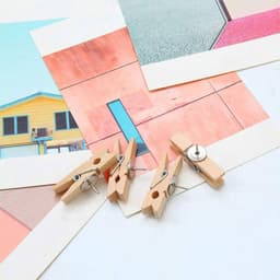 Houten Clips - Klemmen Prikkers - Foto's Ophangen - Met Metalen Pin - 20 Stuks - Houtkleur — thumbnail 3