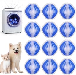 Pluisballen Wasmachine - Haarverwijderaar Ballen - Haarvrij Wassen - Vangt Dierenharen Op - 12 Stuks - Blauw — thumbnail 1