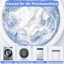 Pluisballen Wasmachine - Haarverwijderaar Ballen - Haarvrij Wassen - Vangt Dierenharen Op - 12 Stuks - Blauw — thumbnail 5