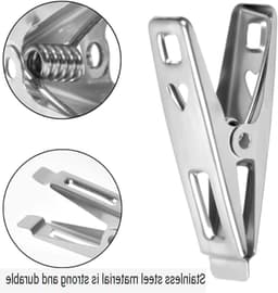 20 stks Roestvrij Staal Kleding Pegs - Huishoudelijke Sokken Ondergoed Drogen Rek Clip Houder - Zware Duty Winddicht - Duurzaam Roestvrij Staal . — thumbnail 5