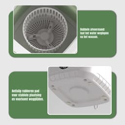 Quvo® Camping Wasmachine - Mini Wasmachine - Wasmachines - Opvouwbare Kleine Wasmachine en Droger - 7.5L - met Afvoer - Groen - 30cm x 30cm x 33cm — thumbnail 3