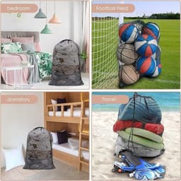 4 stuks waszak met trekkoord - 70x90 cm - Mesh waszakken voor de wasmachine - Zwart — thumbnail 4
