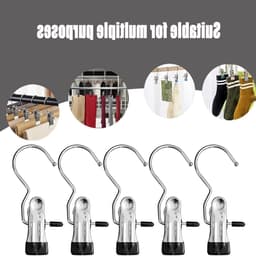 Set van 20 Kledingknijpers - Draagbare Kledingclips met 360° Beweging voor Broeken, Schoenen en Handdoeken - Sterke Metalen Haken met Tangen — thumbnail 5