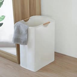 Ulisem - Wasmand - 72 liter opvouwbaar - 40x30x60 cm - Verstevigde handvatten - Waterafstotend - Wit - Zelfstaand - Lichtgewicht en draagbaar - Geschikt voor reizen en slaapzaal — thumbnail 4