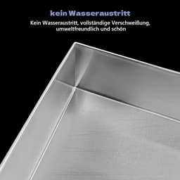 Wasmachine Afvoerpan - Lekbak Vloer - Apparaat Bescherming - Roestvrij Staal Gelast - Diverse Maten - Zilverkleurig — thumbnail 5