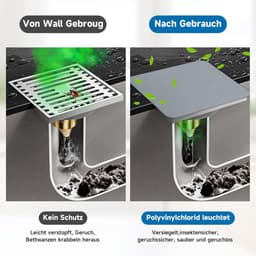 Geurafsluiters Douche - Afvoer Stopper - Geuren Binnenhouden - Flexibel Siliconen - 4 Stuks 20x20cm - Grijs — thumbnail 2