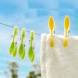 Wasknijpers met mand - Kledingklemmen - Kleding drogen - Antislip siliconen - 36 stuks - Meerkleurig — thumbnail 3