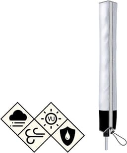 Waterdichte en UV-bestendige beschermhoes voor droogmolens - Weerbestendige tarpaulin in donkergroen, 168 x 30 x 30 cm, ideaal voor buitengebruik en bescherming tegen stof — thumbnail 3