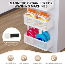 Magnetisch rek voor wasmachine, wasruimte, magnetische organizer voor wasmachine, opbergrek voor wasmachine, magnetisch opbergrek voor koelkast — thumbnail 5