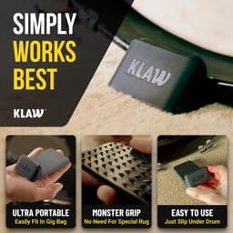Basdrumtapijt Anker - Drum Anker - Drummen Zonder Schuiven - Ultra-grip Tapijtspikes - 11.99 x 6.91 x 3.2 cm - Zwart — thumbnail 3