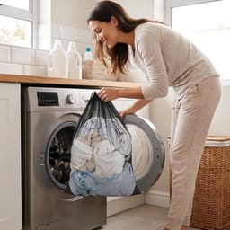 Grote waszakken set van 2 stuks, fijnmazig en stevig voor wasmachine — thumbnail 3